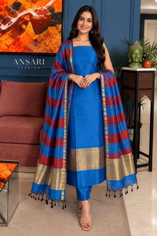 Banarasi Cotton Silk Suit Wholesale – Zari Daman 7 Pcs Catalogue 4 Banarasi Cotton Silk Suit Wholesale – Zari Daman 7 Pcs Catalogue - Image 4