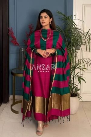 Banarasi Cotton Silk Suit Wholesale – Zari Daman 7 Pcs Catalogue