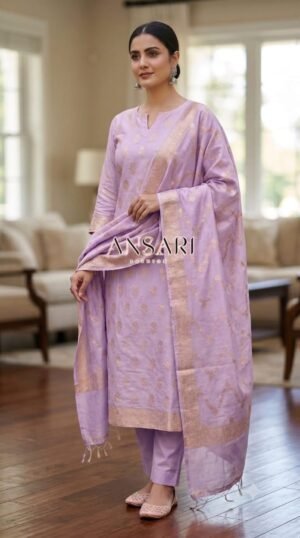 Home 179 Banarasi pure Cotton Suit Set – Mauve